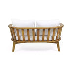 Set da conversazione da esterno Solano 5 pezzi in legno con tavolino rotondo - Bianco/Teak - Christopher Knight Home: Legno di acacia, resistente a raggi UV e acqua