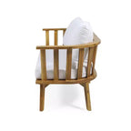 Set da conversazione da esterno Solano 5 pezzi in legno con tavolino rotondo - Bianco/Teak - Christopher Knight Home: Legno di acacia, resistente a raggi UV e acqua