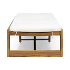 Set di 3 Chaise Longue da Esterno in Legno di Acacia Kyoto con Cuscini - Teak/Crema - Christopher Knight Home: Set da Patio con Tavolino Accent