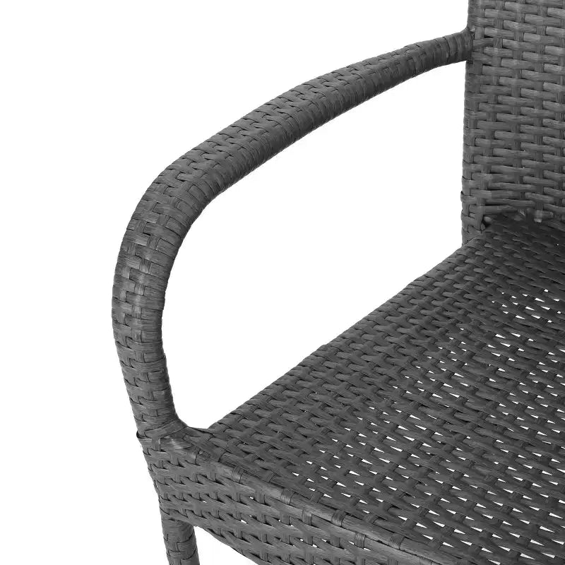 Set da conversazione in vimini Orleans da 3 pezzi: sedie impilabili, resistenti alle intemperie, nessun assemblaggio - Christopher Knight Home
