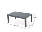 Cape Coral 3pc Metal Patio Sofa Set with Cushions - Gray/Dark Gray - Christopher Knight Home