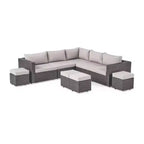 Set Divano Sezionale in Vimini da 9 pezzi Santa Rosa: Struttura in Alluminio e Resistente all'Acqua - Christopher Knight Home