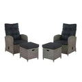 Monaco 4pc Set: Reclining Chairs & Ottomans, Water-Resistant - Alaterre Furniture