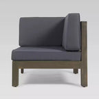 Oana 3pc Acacia Modular Loveseat and Table Set - Gray/Dark Gray - Christopher Knight Home