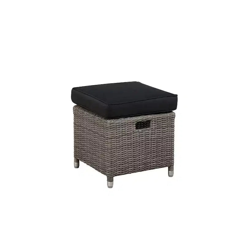 Sedia a Sdraio da Esterno e Poggiapiedi in Vimini Monaco, 2 Pezzi - Grigio - Alaterre Furniture: Set da Patio per Tutte le Stagioni, Resistente all'Acqua