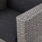 Set Maxwell da 5 pezzi con poltrone da club in vimini e braciere quadrato - Nero misto/Grigio scuro - Christopher Knight Home: Resistente alle intemperie, Struttura in ferro