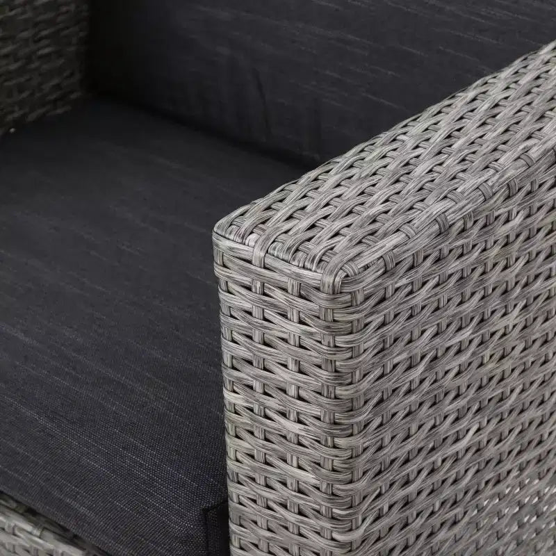 Set Maxwell da 5 pezzi con poltrone da club in vimini e braciere quadrato - Nero misto/Grigio scuro - Christopher Knight Home: Resistente alle intemperie, Struttura in ferro