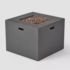 Set Maxwell da 5 pezzi con poltrone da club in vimini e braciere quadrato - Nero misto/Grigio scuro - Christopher Knight Home: Resistente alle intemperie, Struttura in ferro