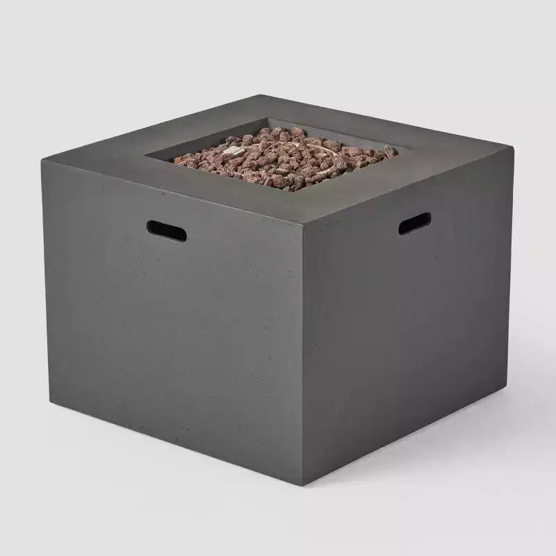 Set Maxwell da 5 pezzi con poltrone da club in vimini e braciere quadrato - Nero misto/Grigio scuro - Christopher Knight Home: Resistente alle intemperie, Struttura in ferro