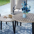 Captiva Designs - Salotto da esterno semicircolare curvo a 8 posti con tavolini da caffè