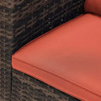 Set da conversazione da esterno in vimini 6 pezzi con cuscini - Arancione - EDYO LIVING: Rattan in resina, Gommapiuma in poliestere