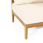 Christopher Knight Home Bruce Set Divano Sezionale da Esterno a 5 Posti in Acacia e Vimini con Cuscini, 3 Pezzi