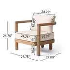 Christopher Knight Home Luna Set Salotto da Esterno a 5 Pezzi in Acacia con Cuscini Resistenti all'Acqua