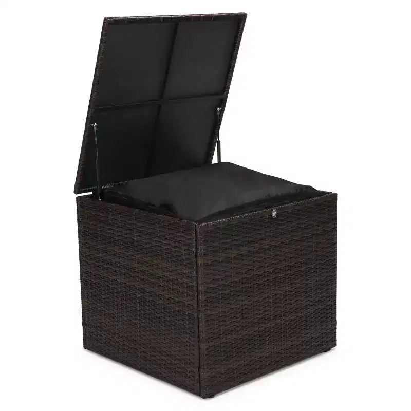 6pc Wicker Outdoor Conversation Set - Orange - EDYO LIVING: Weather-Resistant Rattan Patio Seating, Removable Cushions