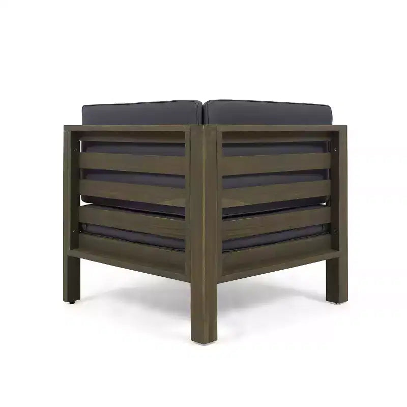 GDFStudio Cascada, set divano sezionale a 9 posti per esterni in legno di acacia con cuscini