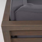 GDFStudio Cascada, set divano sezionale a 9 posti per esterni in legno di acacia con cuscini