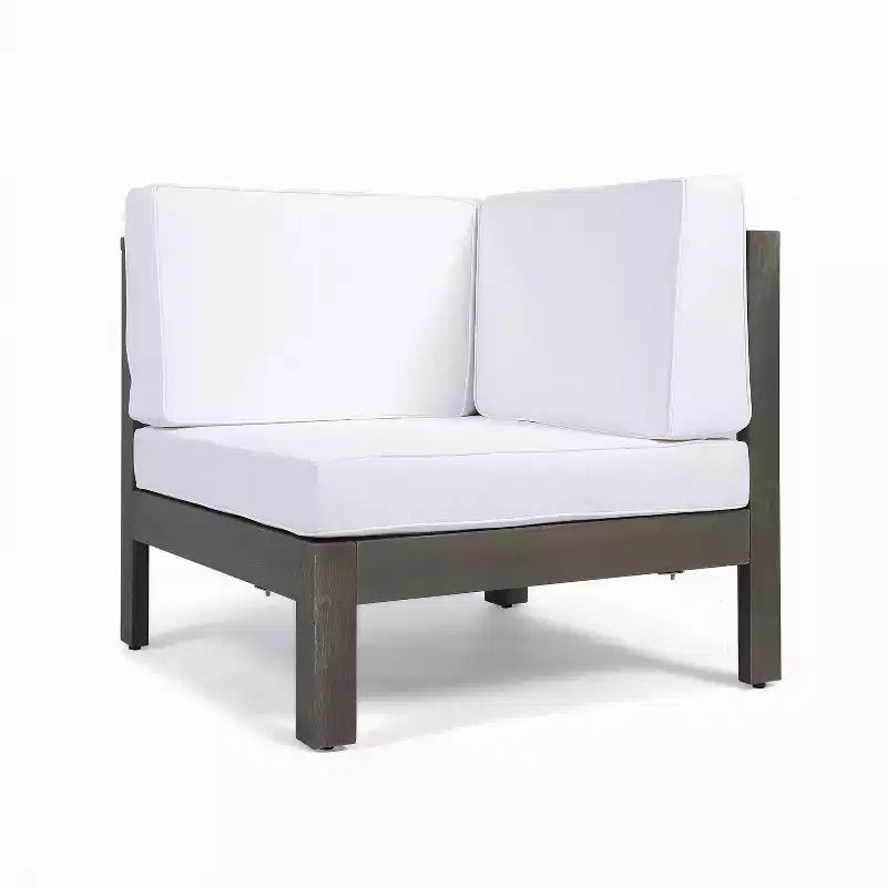 GDFStudio Cascada, set divano sezionale a 9 posti per esterni in legno di acacia con cuscini