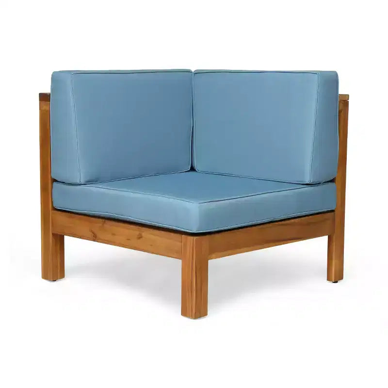 GDFStudio Cascada, set divano sezionale a 9 posti per esterni in legno di acacia con cuscini