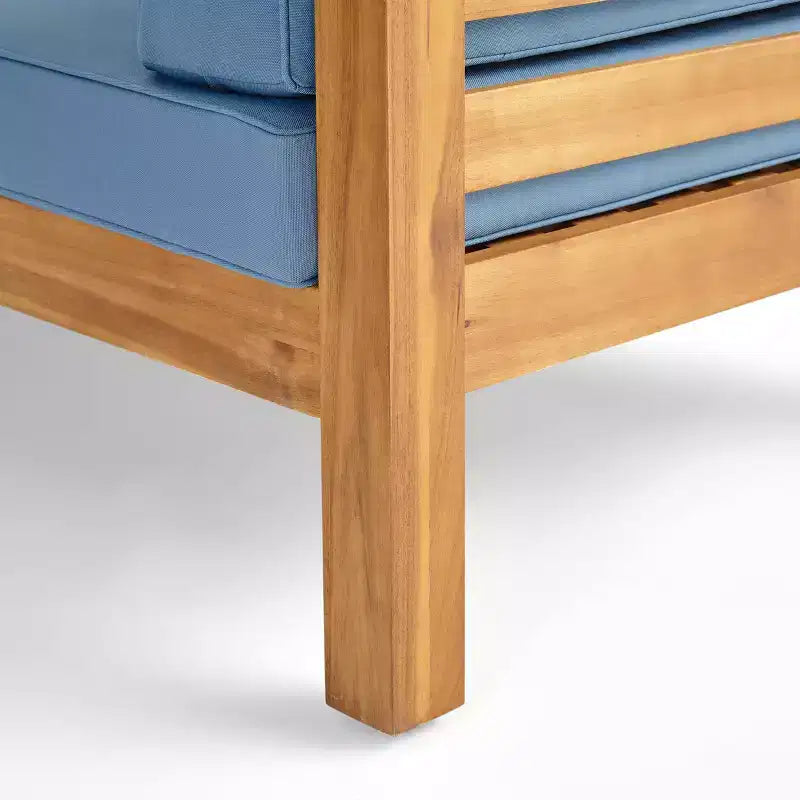 GDFStudio Cascada, set divano sezionale a 9 posti per esterni in legno di acacia con cuscini