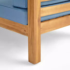 GDFStudio Cascada, set divano sezionale a 9 posti per esterni in legno di acacia con cuscini