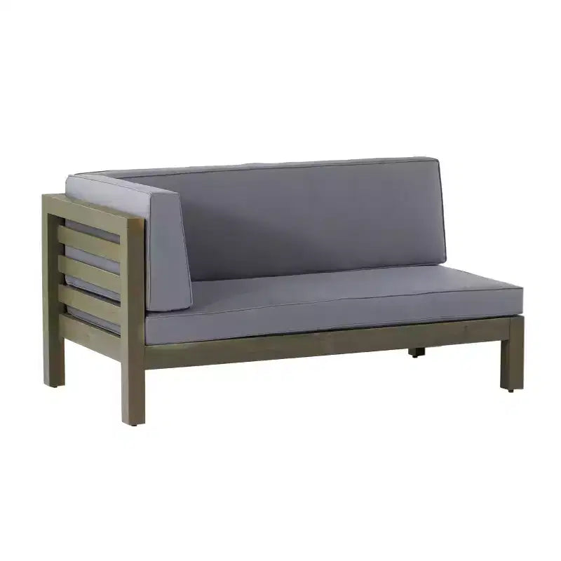GDFStudio Cascada, set divano sezionale a 9 posti per esterni in legno di acacia con cuscini