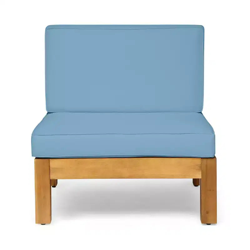 GDFStudio Cascada, set divano sezionale a 9 posti per esterni in legno di acacia con cuscini