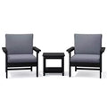 Hyleory Eco-Friendly HDPE Patio Seating Set with Cushions & Side Table