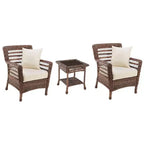Jiallo Modern Concept Faux Sea Grass Resin Rattan Bristro Set (set of 3)