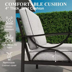 Set di mobili da giardino Heynemo per esterni, set da conversazione da patio in 4 pezzi con tavolino da caffè, set di mobili in metallo per portico, cortile, giardino, grigio