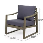 Christopher Knight Home Samwell - Set da salotto da esterno a 4 posti in legno di acacia con cuscini resistenti all'acqua