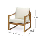 Christopher Knight Home Samwell - Set da salotto da esterno a 4 posti in legno di acacia con cuscini resistenti all'acqua