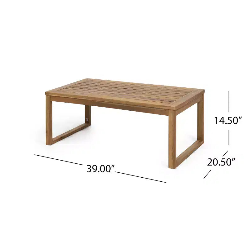 Christopher Knight Home Samwell - Set da salotto da esterno a 4 posti in legno di acacia con cuscini resistenti all'acqua