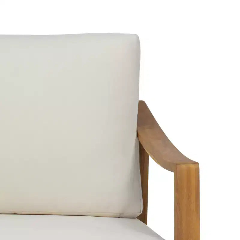 Christopher Knight Home Samwell - Set da salotto da esterno a 4 posti in legno di acacia con cuscini resistenti all'acqua