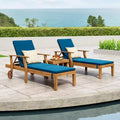 Christopher Knight Home Perla Set Sdraio Regolabile a 3 Pezzi in Legno di Acacia per Esterni con Cuscini