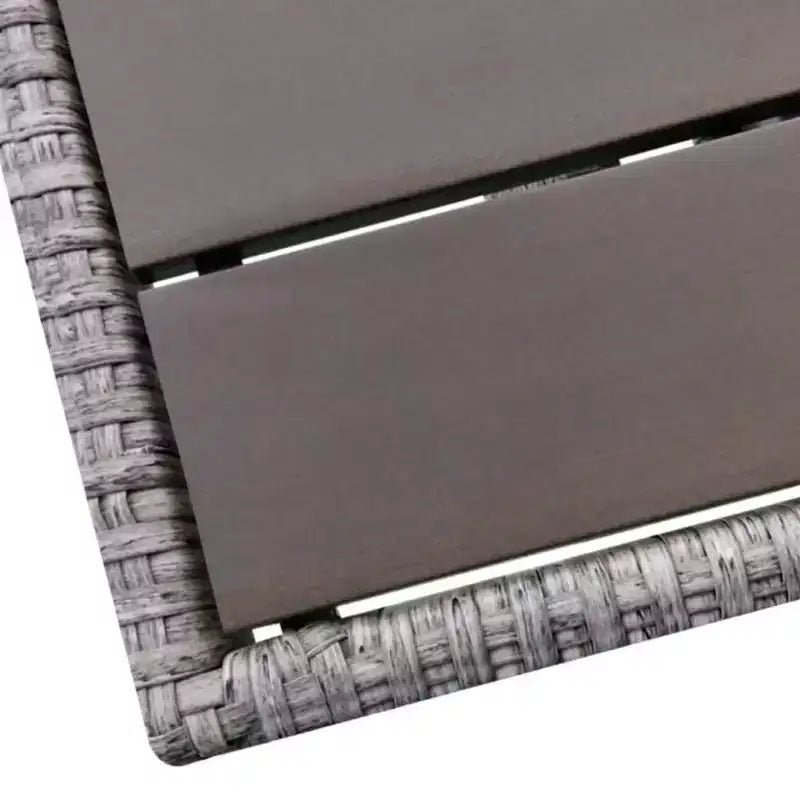 vidaXL 3 Piece Patio Lounge Set with Cushions Poly Rattan Gray - Gray