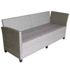 vidaXL 3 Piece Patio Lounge Set with Cushions Poly Rattan Gray - Gray