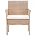 vidaXL 4 Piece Patio Lounge Set with Cushions Poly Rattan Beige