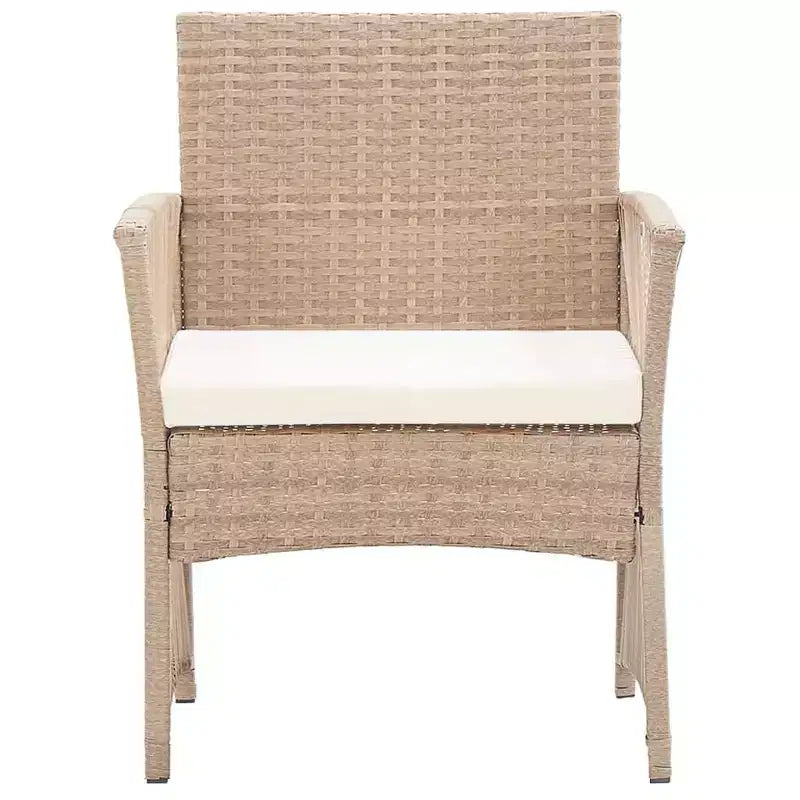 vidaXL 4 Piece Patio Lounge Set with Cushions Poly Rattan Beige