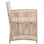 vidaXL 4 Piece Patio Lounge Set with Cushions Poly Rattan Beige