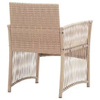 vidaXL 4 Piece Patio Lounge Set with Cushions Poly Rattan Beige