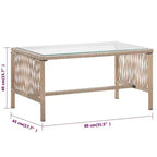 vidaXL 4 Piece Patio Lounge Set with Cushions Poly Rattan Beige