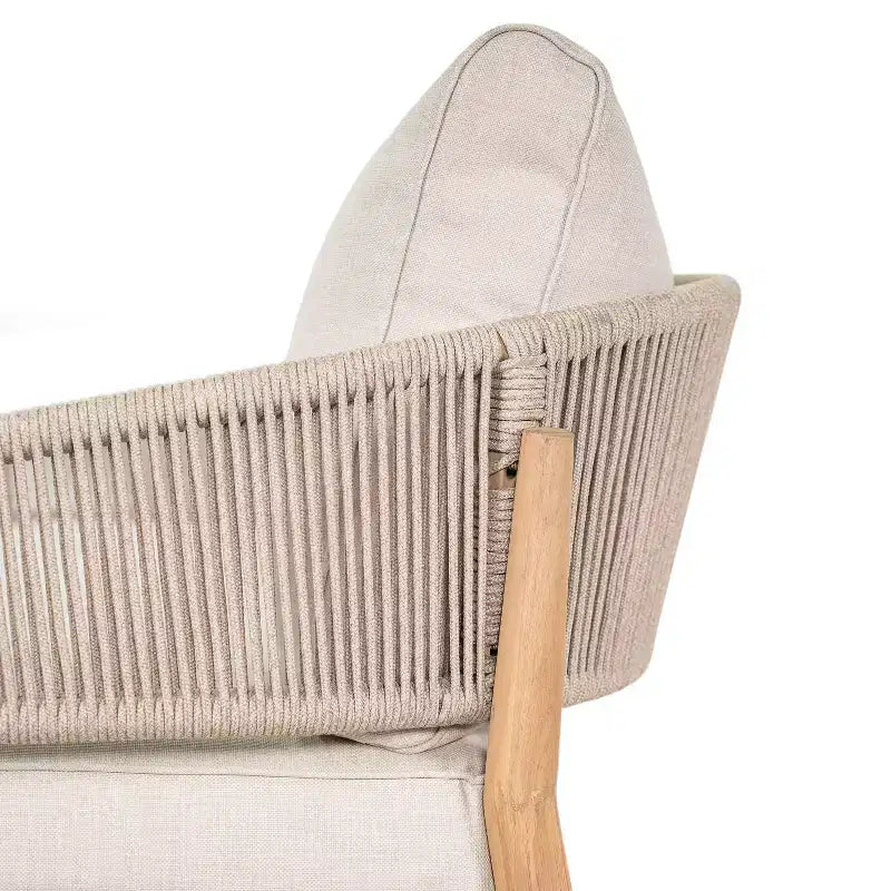Christopher Knight Home Zill - Set moderno da 4 pezzi con sedute in legno di acacia e corda intrecciata per patio, con tavolino da caffè a doghe