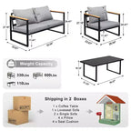 Karl Home Patio 4-Piece Metal Conversation Set with Cushions