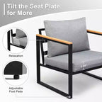 Karl Home Patio 4-Piece Metal Conversation Set with Cushions