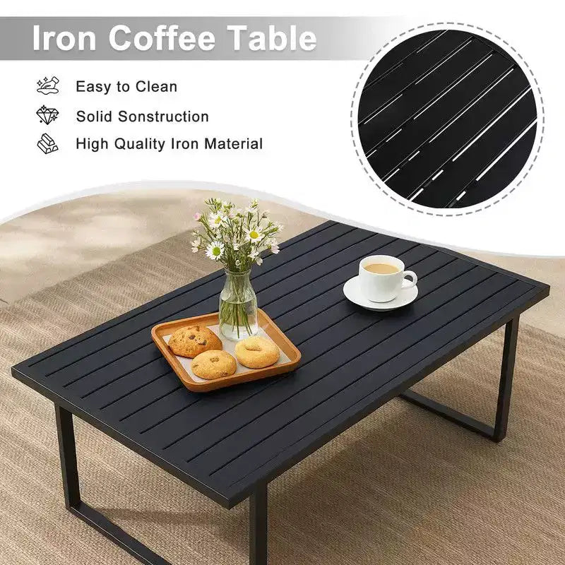 Karl Home Patio 4-Piece Metal Conversation Set with Cushions