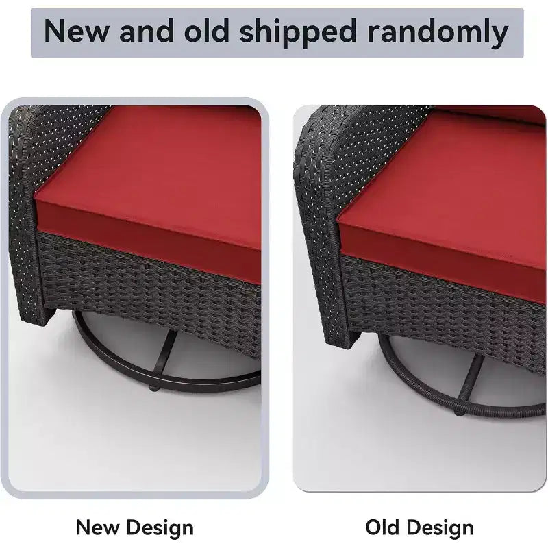 ALAULM 9 Pieces Patio Furniture Set, Rattan Wicker Sofa Set, Outdoor Conversation Sets w/Swivel Rocking Chairs Sectional Sofa