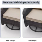 ALAULM 9 Pieces Patio Furniture Set, Rattan Wicker Sofa Set, Outdoor Conversation Sets w/Swivel Rocking Chairs Sectional Sofa
