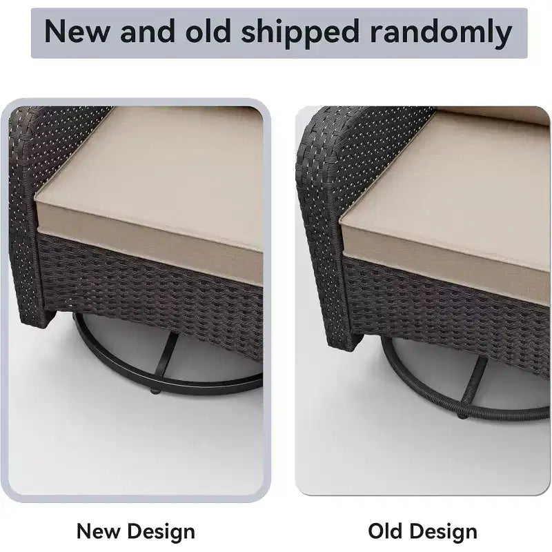 ALAULM 9 Pieces Patio Furniture Set, Rattan Wicker Sofa Set, Outdoor Conversation Sets w/Swivel Rocking Chairs Sectional Sofa