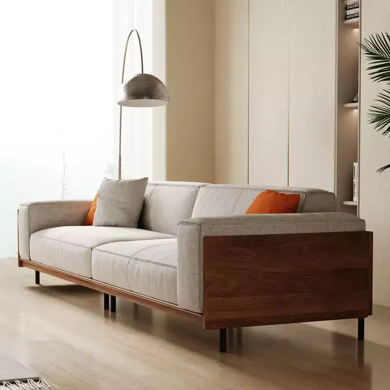 Divano Extra-Lungo Modernariato – 4 Posti con Struttura in Legno Massello e Fodere Lavabili