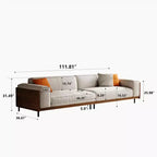 Divano Extra-Lungo Modernariato – 4 Posti con Struttura in Legno Massello e Fodere Lavabili